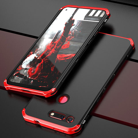 Coque Luxe Aluminum Metal Housse Etui T03 pour Huawei Honor V20 Rouge et Noir