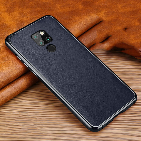 Coque Luxe Aluminum Metal Housse Etui T03 pour Huawei Mate 20 Bleu