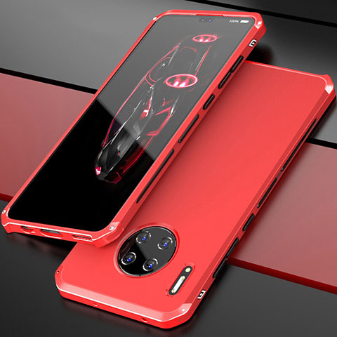 Coque Luxe Aluminum Metal Housse Etui T03 pour Huawei Mate 30 Pro Rouge