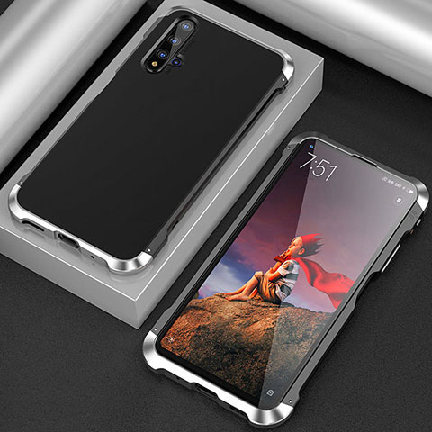 Coque Luxe Aluminum Metal Housse Etui T03 pour Huawei Nova 5T Argent