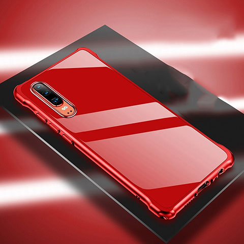 Coque Luxe Aluminum Metal Housse Etui T03 pour Huawei P30 Rouge