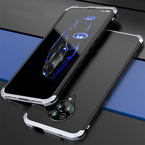 Coque Luxe Aluminum Metal Housse Etui T03 pour Xiaomi Poco F2 Pro Argent