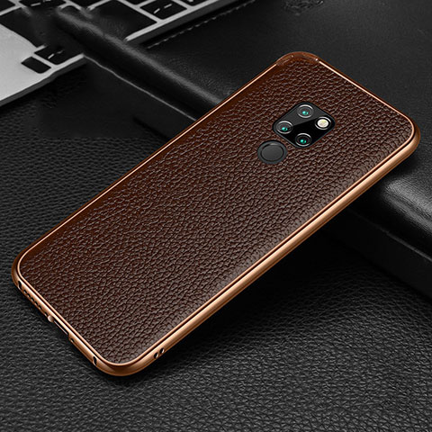 Coque Luxe Aluminum Metal Housse Etui T04 pour Huawei Mate 20 Marron