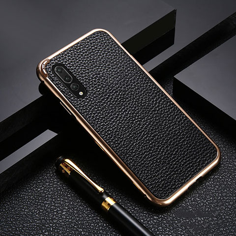 Coque Luxe Aluminum Metal Housse Etui T04 pour Huawei P20 Pro Or et Noir