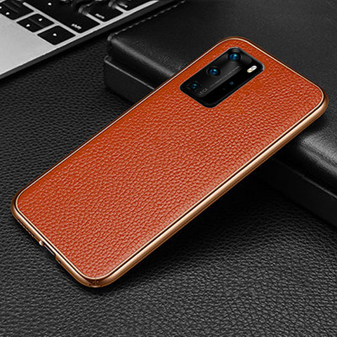 Coque Luxe Aluminum Metal Housse Etui T04 pour Huawei P40 Pro Orange