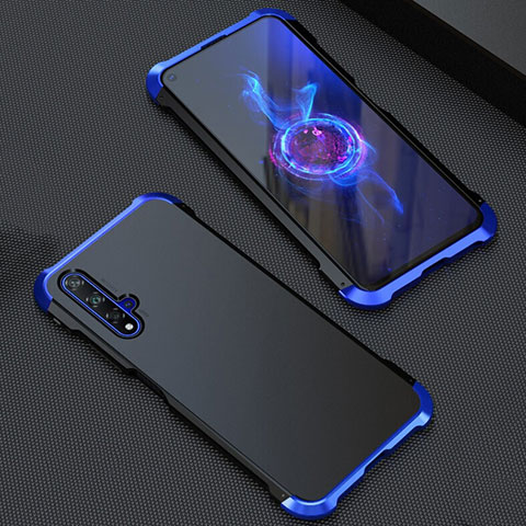 Coque Luxe Aluminum Metal Housse Etui T05 pour Huawei Honor 20 Bleu