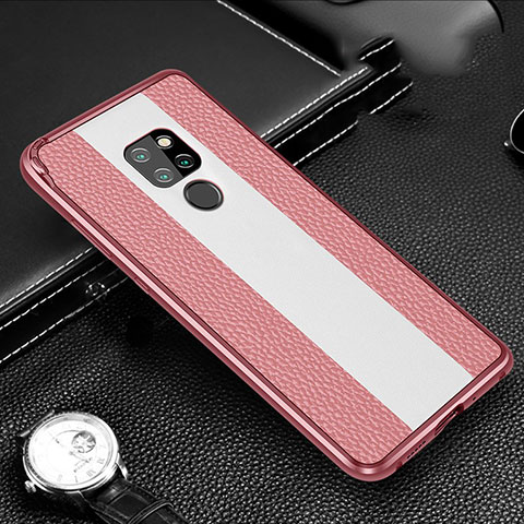 Coque Luxe Aluminum Metal Housse Etui T05 pour Huawei Mate 20 Rose