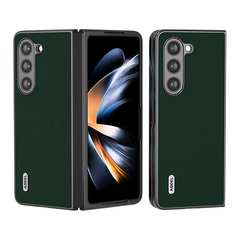 Coque Luxe Cuir et Plastique Housse Etui Mat AD3 pour Samsung Galaxy Z Fold5 5G Vert