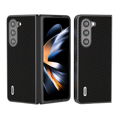 Coque Luxe Cuir et Plastique Housse Etui Mat B01H pour Samsung Galaxy Z Fold5 5G Noir