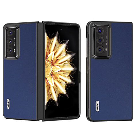 Coque Luxe Cuir et Plastique Housse Etui Mat B02H pour Huawei Honor Magic V2 5G Bleu Royal