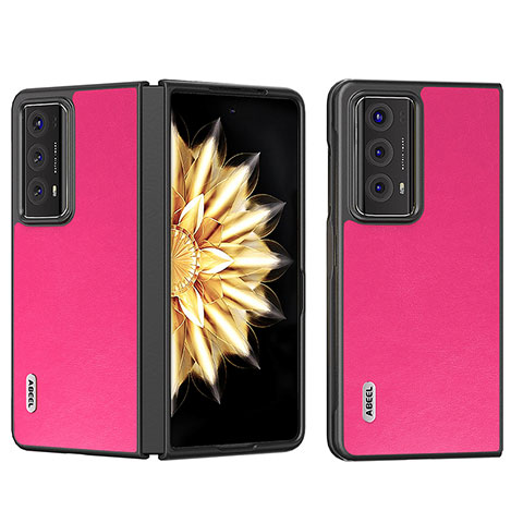 Coque Luxe Cuir et Plastique Housse Etui Mat B02H pour Huawei Honor Magic V2 5G Rose Rouge