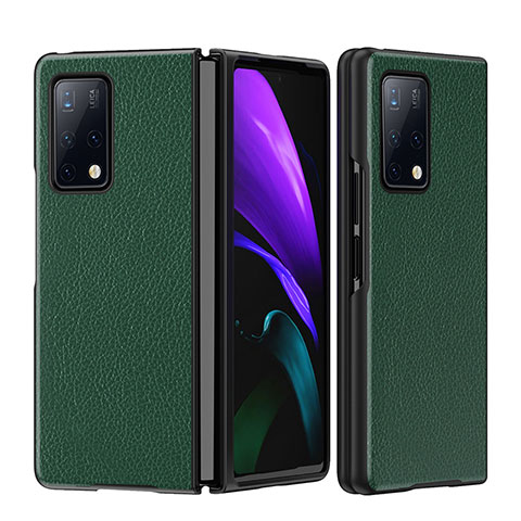 Coque Luxe Cuir et Plastique Housse Etui Mat B02H pour Huawei Mate X2 Vert