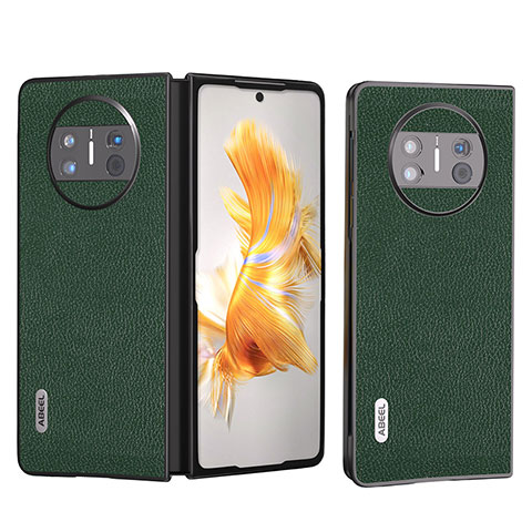 Coque Luxe Cuir et Plastique Housse Etui Mat B04H pour Huawei Mate X5 Vert