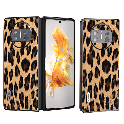 Coque Luxe Cuir et Plastique Housse Etui Mat B05H pour Huawei Mate X5 Brun Clair