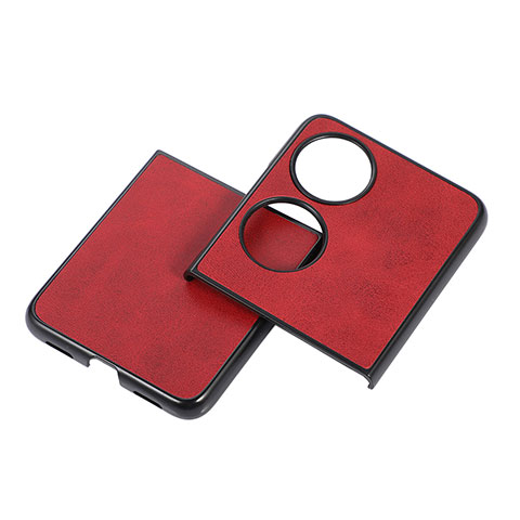 Coque Luxe Cuir et Plastique Housse Etui Mat B05H pour Huawei P50 Pocket Rouge