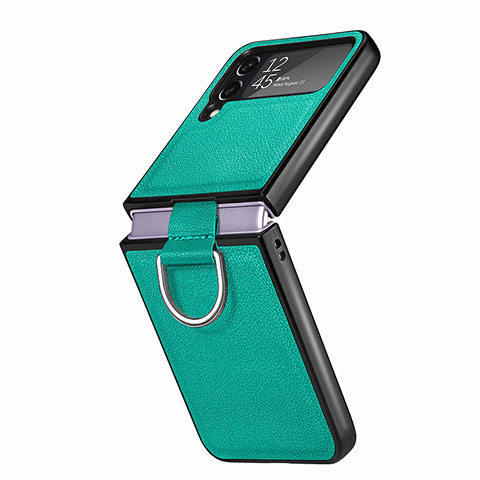 Coque Luxe Cuir et Plastique Housse Etui Mat B06 pour Samsung Galaxy Z Flip4 5G Vert