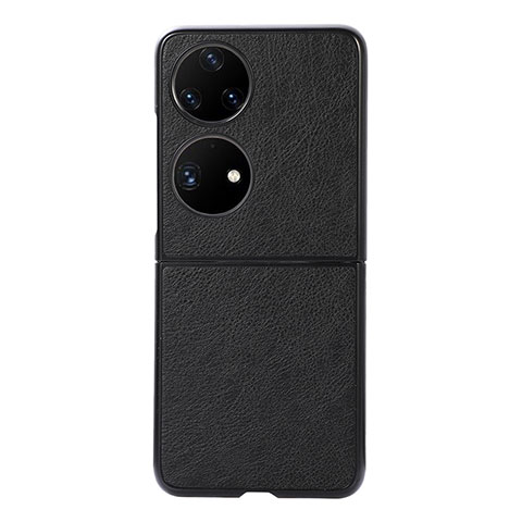 Coque Luxe Cuir et Plastique Housse Etui Mat B06H pour Huawei P50 Pocket Noir