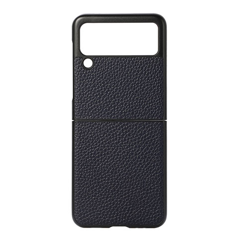 Coque Luxe Cuir et Plastique Housse Etui Mat B07 pour Samsung Galaxy Z Flip3 5G Bleu