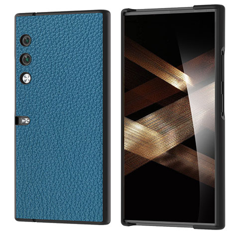 Coque Luxe Cuir et Plastique Housse Etui Mat B11H pour Huawei Honor V Purse 5G Bleu