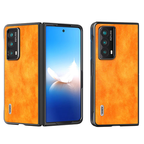 Coque Luxe Cuir et Plastique Housse Etui Mat B12H pour Huawei Honor Magic Vs2 5G Orange