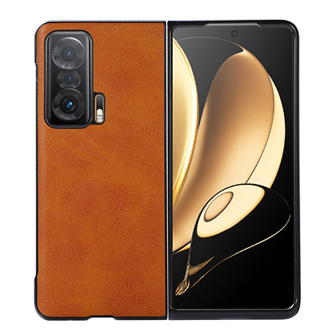 Coque Luxe Cuir et Plastique Housse Etui Mat BH1 pour Huawei Honor Magic V 5G Marron