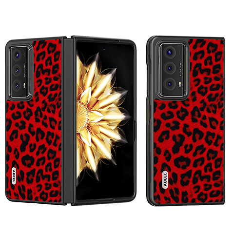 Coque Luxe Cuir et Plastique Housse Etui Mat BH1 pour Huawei Honor Magic V2 5G Rouge