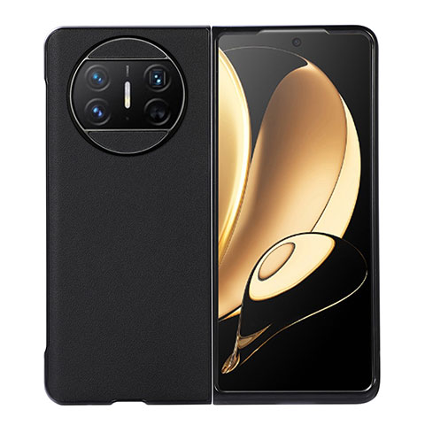 Coque Luxe Cuir et Plastique Housse Etui Mat BH1 pour Huawei Mate X3 Noir