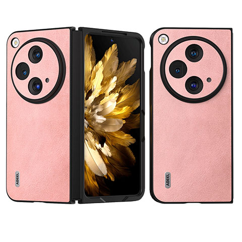 Coque Luxe Cuir et Plastique Housse Etui Mat BH1 pour OnePlus Open 5G Rose