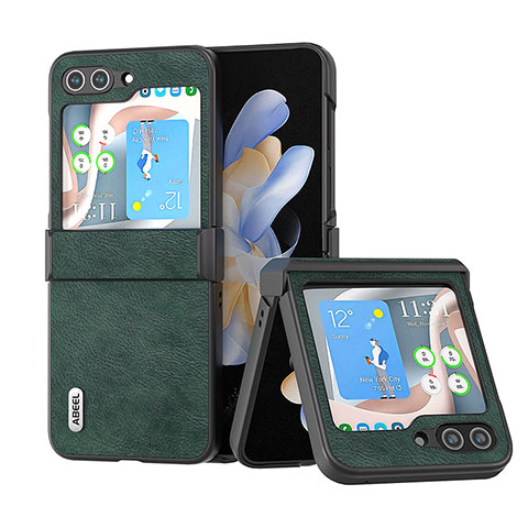 Coque Luxe Cuir et Plastique Housse Etui Mat BH1 pour Samsung Galaxy Z Flip5 5G Vert