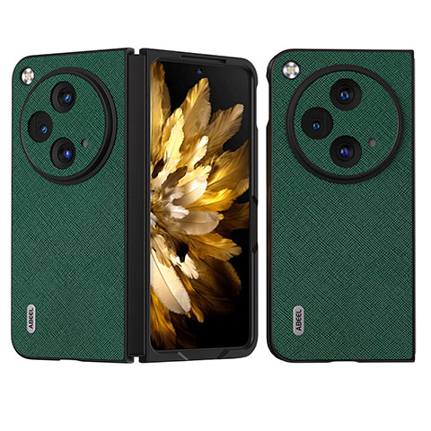 Coque Luxe Cuir et Plastique Housse Etui Mat BH13 pour OnePlus Open 5G Vert