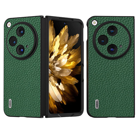 Coque Luxe Cuir et Plastique Housse Etui Mat BH19 pour OnePlus Open 5G Vert