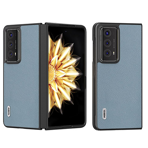 Coque Luxe Cuir et Plastique Housse Etui Mat BH2 pour Huawei Honor Magic V2 Ultimate 5G Bleu Ciel