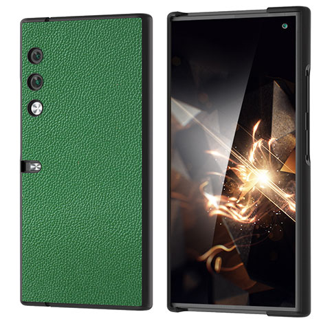 Coque Luxe Cuir et Plastique Housse Etui Mat BH2 pour Huawei Honor V Purse 5G Vert