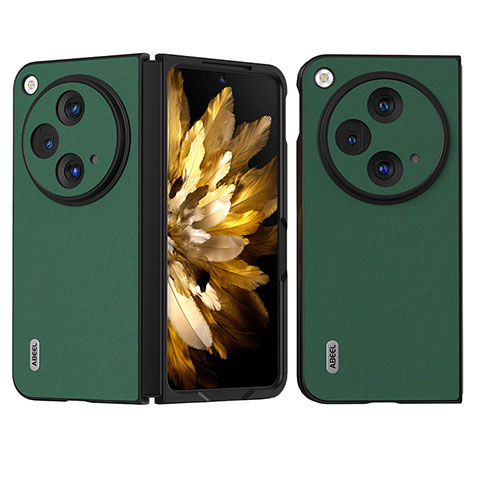 Coque Luxe Cuir et Plastique Housse Etui Mat BH2 pour OnePlus Open 5G Vert