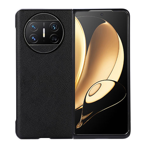 Coque Luxe Cuir et Plastique Housse Etui Mat BH3 pour Huawei Mate X3 Noir