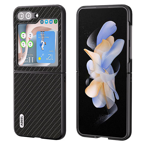 Coque Luxe Cuir et Plastique Housse Etui Mat BH3 pour Samsung Galaxy Z Flip5 5G Noir