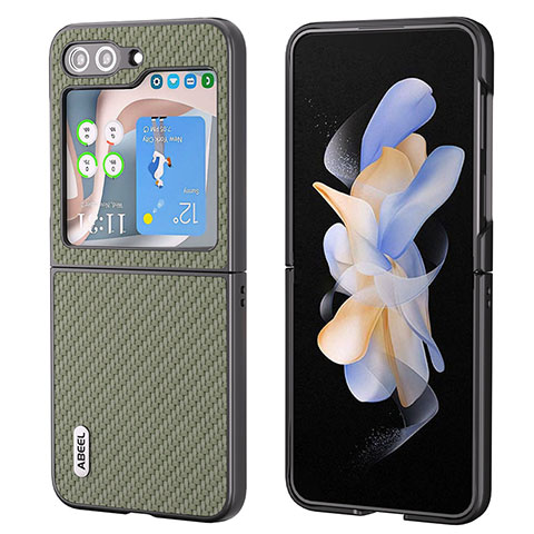 Coque Luxe Cuir et Plastique Housse Etui Mat BH3 pour Samsung Galaxy Z Flip5 5G Vert