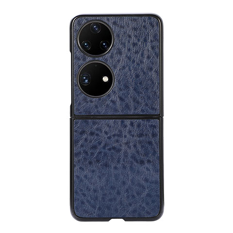 Coque Luxe Cuir et Plastique Housse Etui Mat BH4 pour Huawei P60 Pocket Bleu