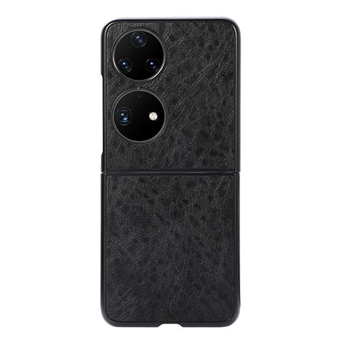 Coque Luxe Cuir et Plastique Housse Etui Mat BH4 pour Huawei P60 Pocket Noir