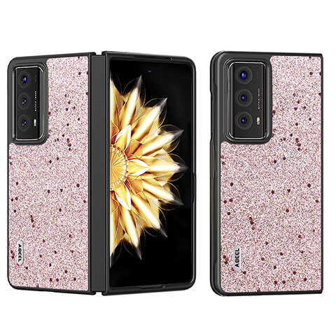 Coque Luxe Cuir et Plastique Housse Etui Mat BH6 pour Huawei Honor Magic V2 Ultimate 5G Or Rose