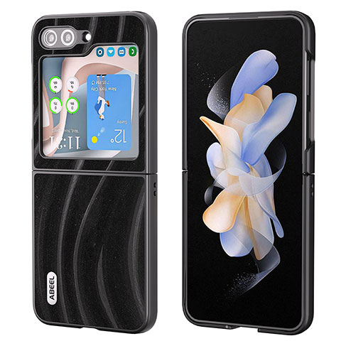 Coque Luxe Cuir et Plastique Housse Etui Mat BH6 pour Samsung Galaxy Z Flip5 5G Noir