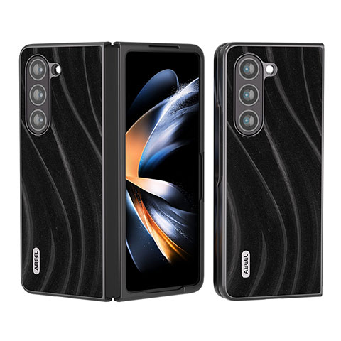 Coque Luxe Cuir et Plastique Housse Etui Mat BH6 pour Samsung Galaxy Z Fold5 5G Noir