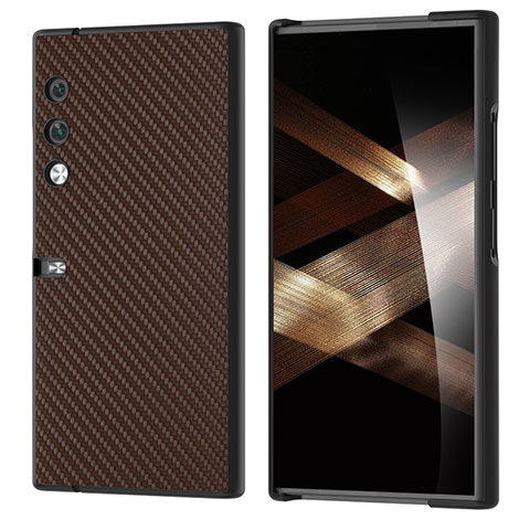 Coque Luxe Cuir et Plastique Housse Etui Mat BH7 pour Huawei Honor V Purse 5G Marron