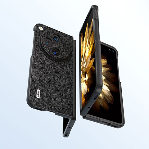 Coque Luxe Cuir et Plastique Housse Etui Mat BH7 pour OnePlus Open 5G Noir