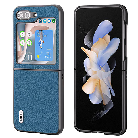 Coque Luxe Cuir et Plastique Housse Etui Mat BH7 pour Samsung Galaxy Z Flip5 5G Bleu