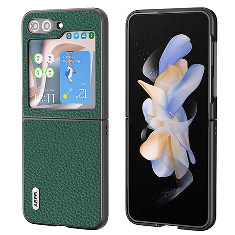 Coque Luxe Cuir et Plastique Housse Etui Mat BH7 pour Samsung Galaxy Z Flip5 5G Vert