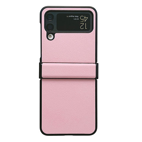 Coque Luxe Cuir et Plastique Housse Etui Mat C08 pour Samsung Galaxy Z Flip4 5G Or Rose