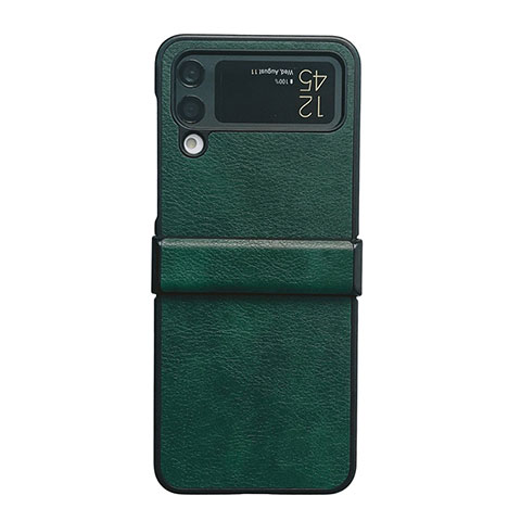 Coque Luxe Cuir et Plastique Housse Etui Mat C08 pour Samsung Galaxy Z Flip4 5G Vert