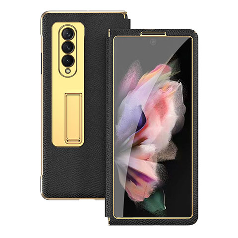 Coque Luxe Cuir et Plastique Housse Etui Mat C08 pour Samsung Galaxy Z Fold4 5G Noir