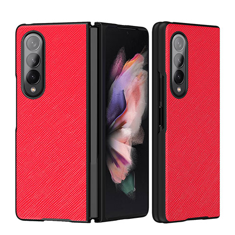 Coque Luxe Cuir et Plastique Housse Etui Mat L06 pour Samsung Galaxy Z Fold3 5G Rouge